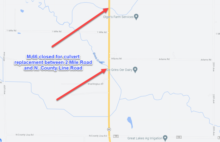 M-66 to close for 3 months in southeast Mecosta County