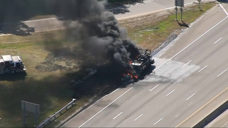 Truck fire stops I-93 north in Canton: LIVE VIDEO