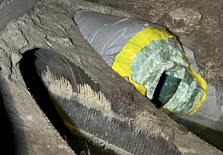 Inflating balloon part of newer technology to repair culverts under US 50 in Cañon City