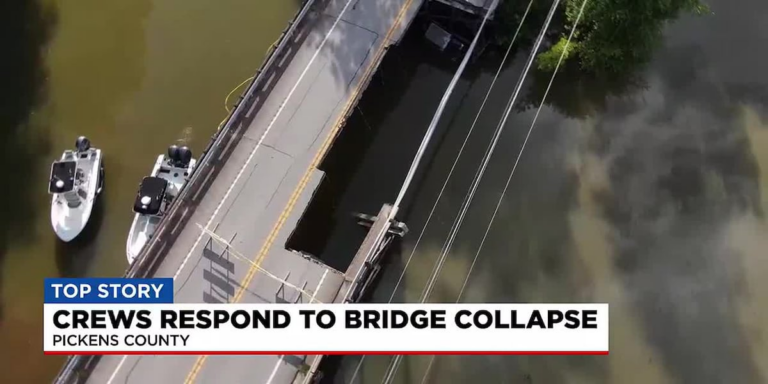 Crews respond to bridge collapse in Pickens Co., officials say