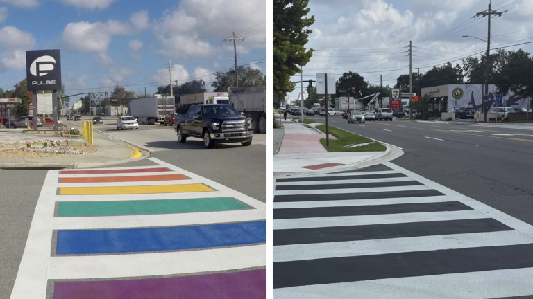 Orlando officials condemn removal of rainbow-colored crosswalk at Pulse nightclub shooting site