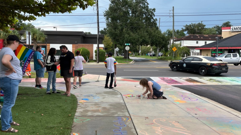 Florida paints Pulse crosswalk black again after protesters colored it rainbow