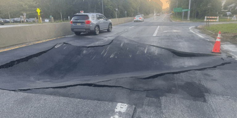 See it: Rain leads to road collapse in New York