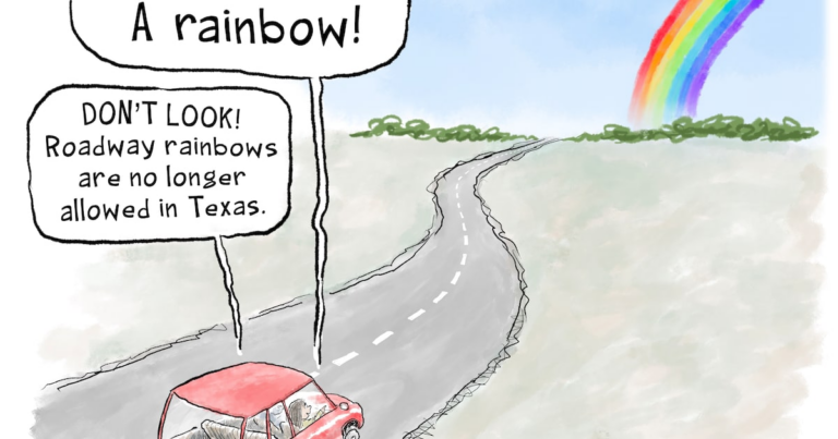 Editorial cartoon: Rainbow crosswalks